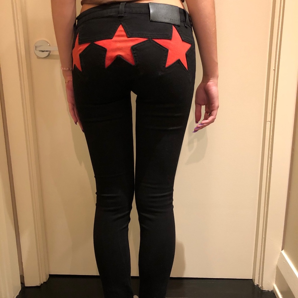 Givenchy red and black star jeans